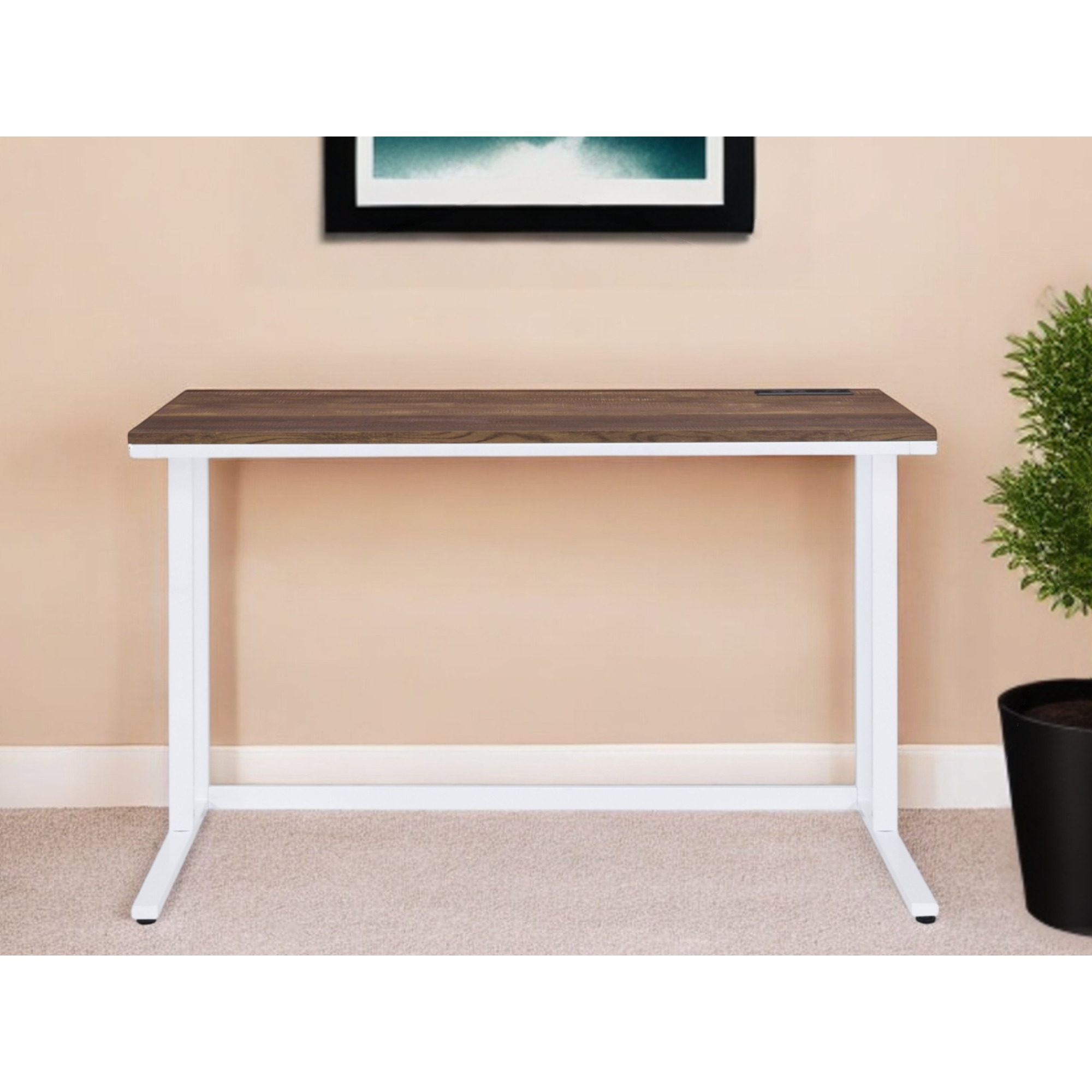 47"" Brown And White Writing Desk