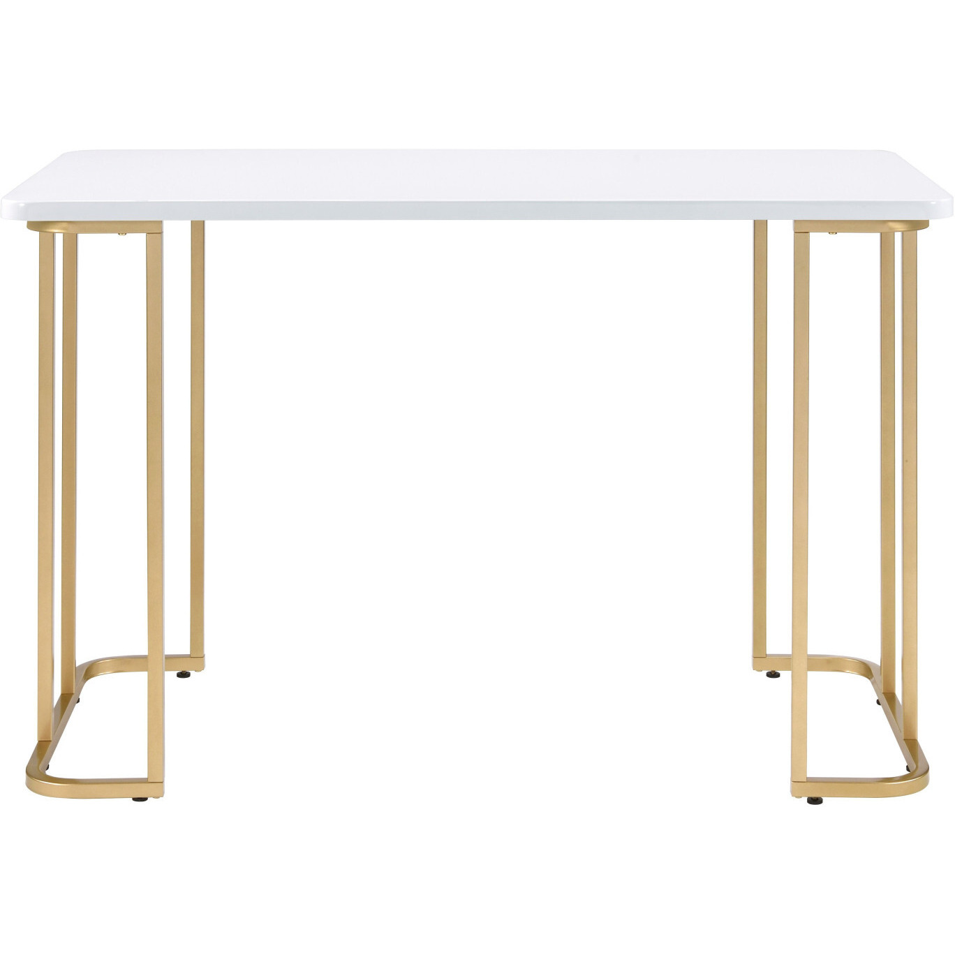 48"" White And Gold Writing Desk