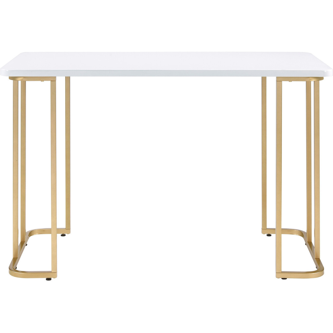 48"" White And Gold Writing Desk