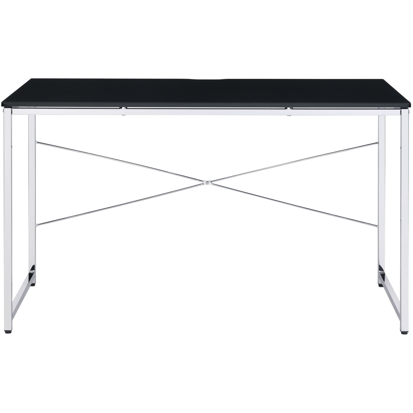47"" Black And Silver Writing Desk