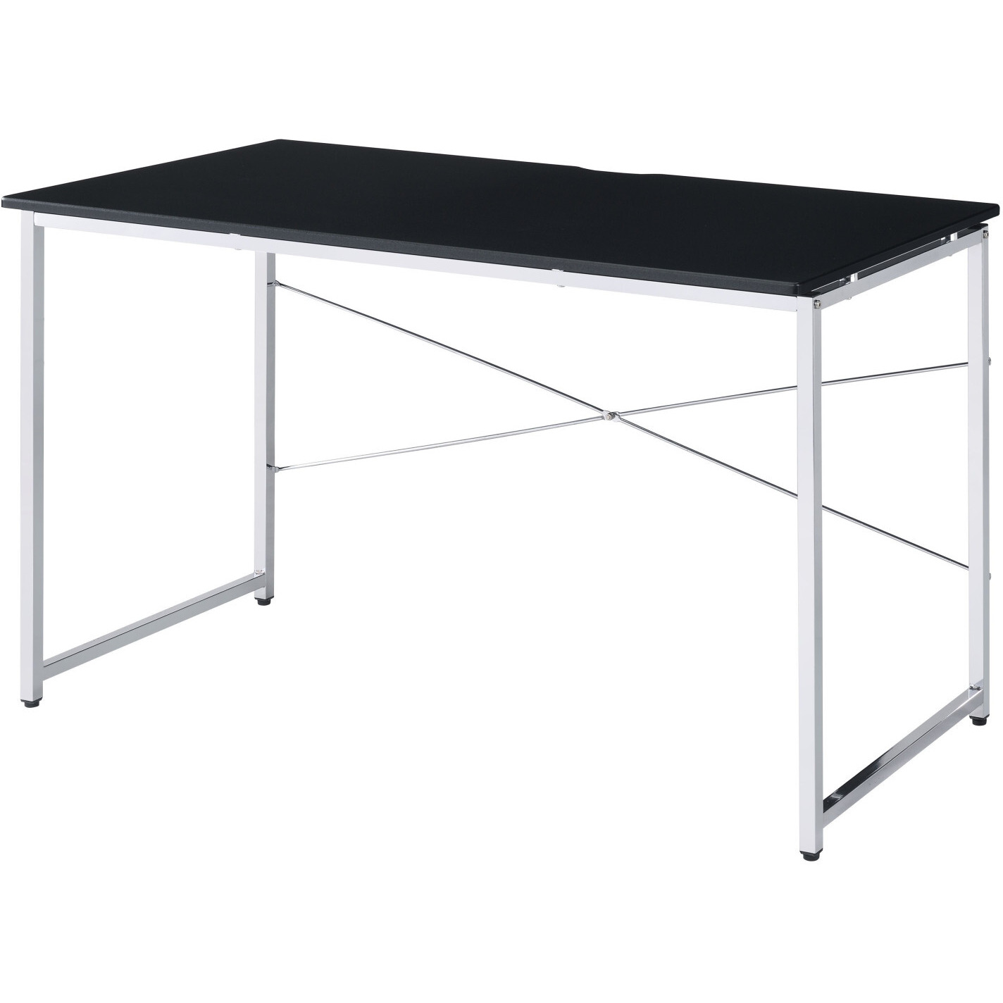 47"" Black And Silver Writing Desk