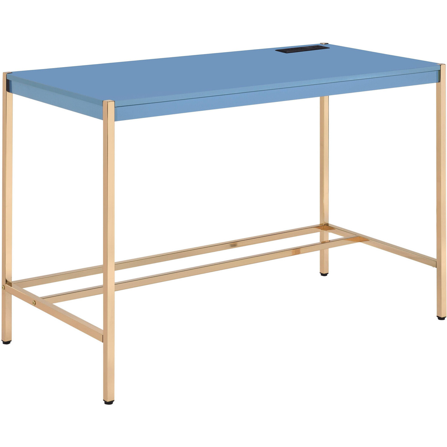 42"" Navy Blue And Gold Writing Desk