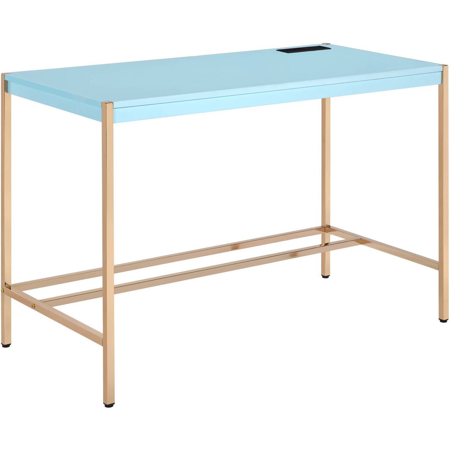 42"" Baby Blue And Gold Writing Desk