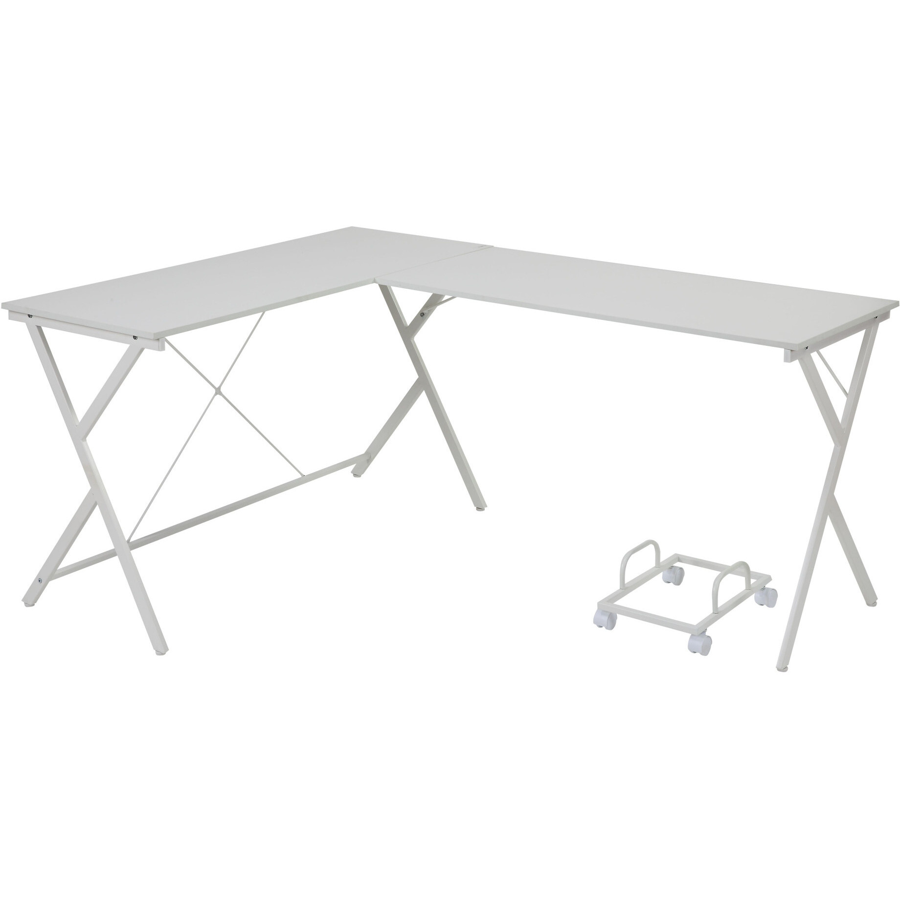62"" White L Shape Computer Desk