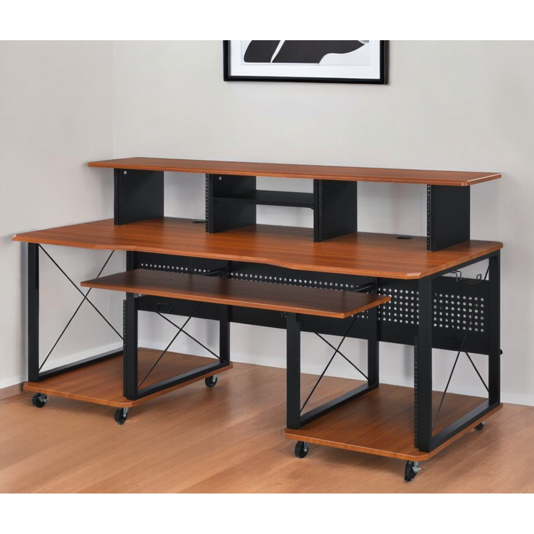 72"" Brown And Black Computer Desk
