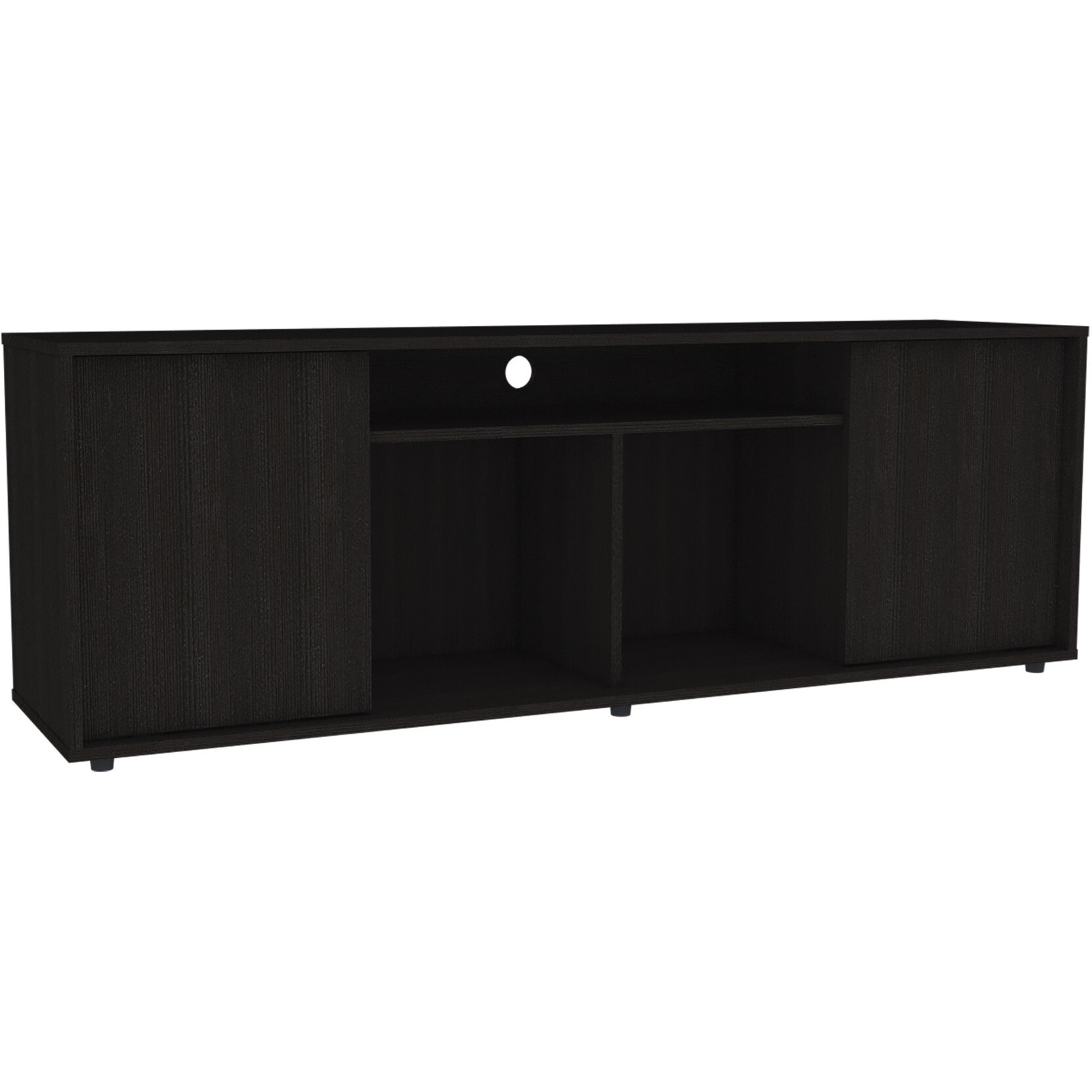 59"" Black Open Shelving Tv Stand