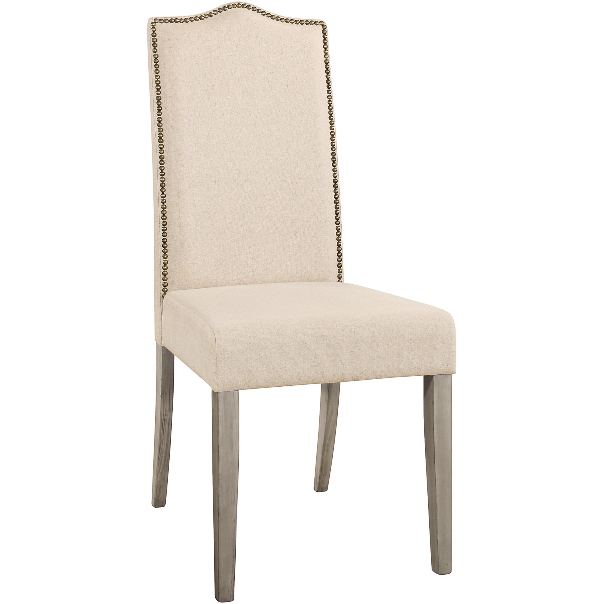 Cream And Gray Upholstered Linen Dining Parsons Chair