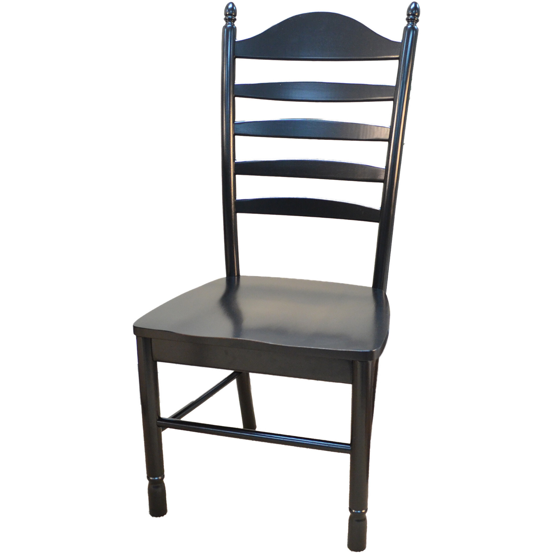 Black Wood Ladder Back Dining Side Chair