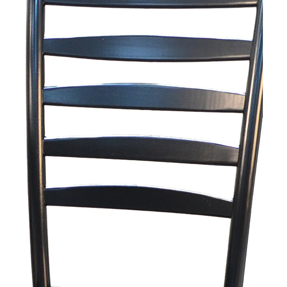 Black Wood Ladder Back Dining Side Chair