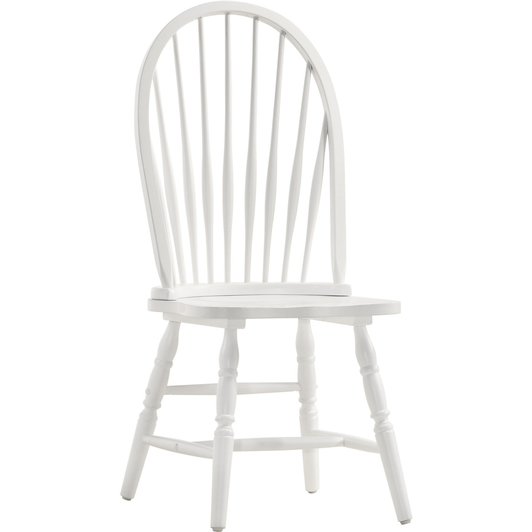 White Wood Windsor Back Dining Side Chair