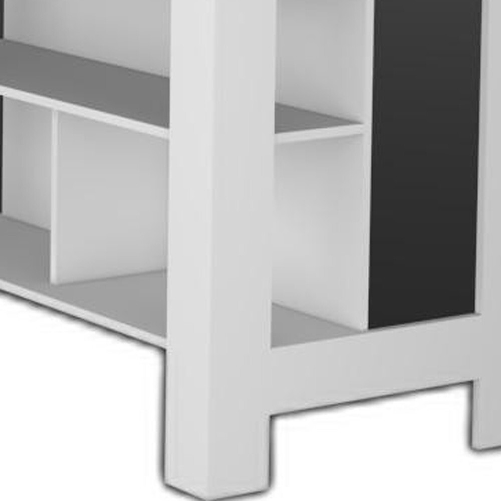 White And Dark Brown 41"" Kitchen Island Set With Storage