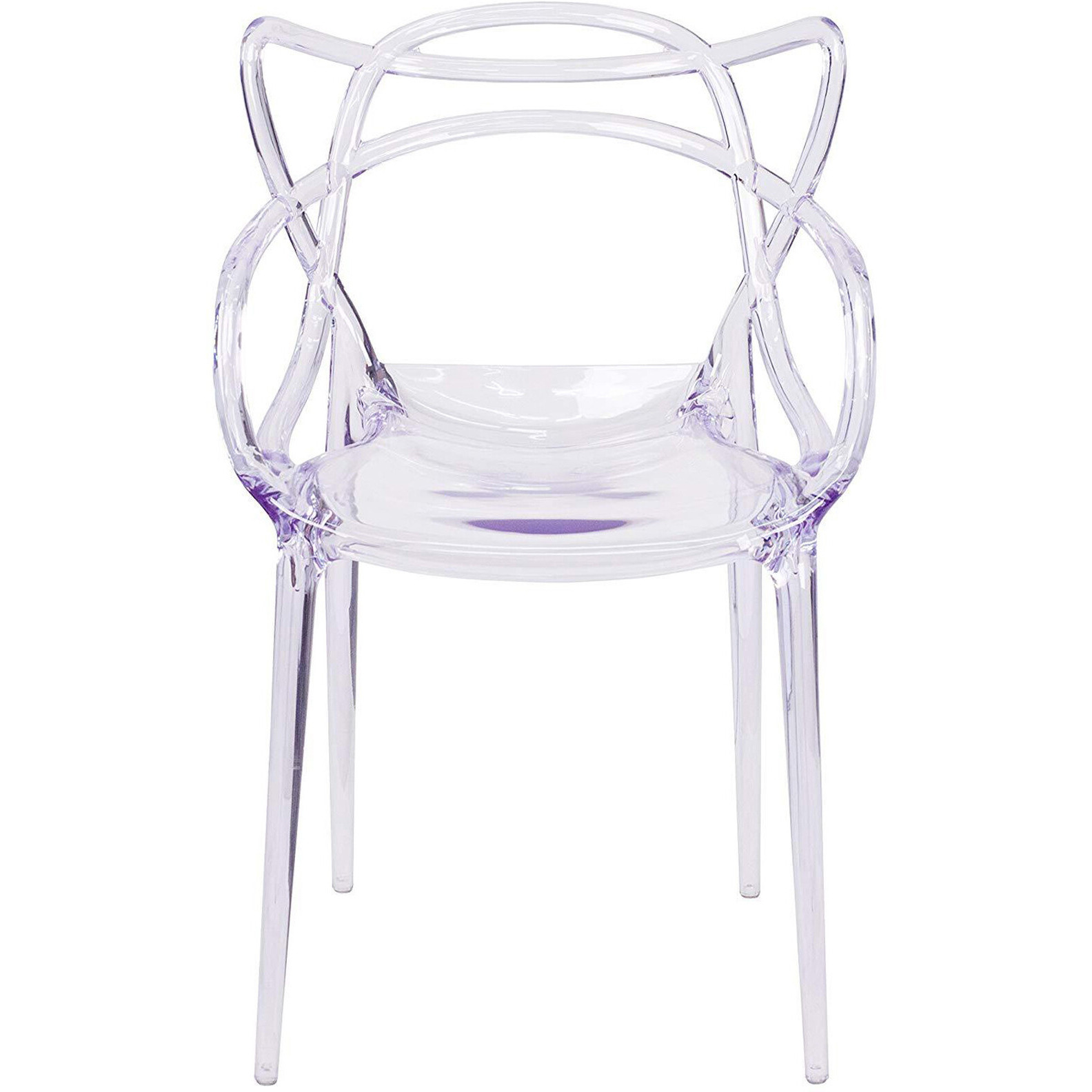 Clear Acrylic Open Back Dining Arm Chair