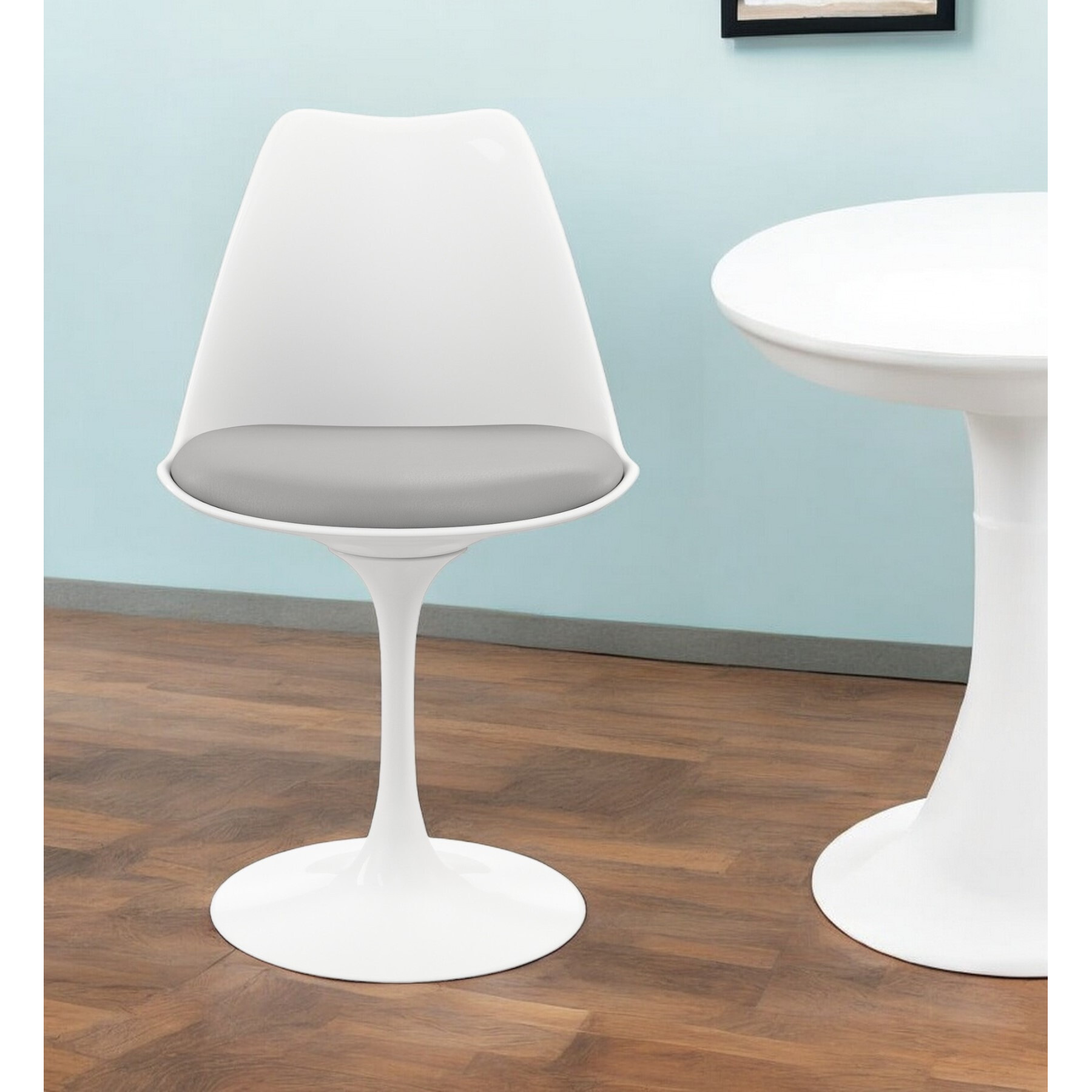 Gray And White Dining Side Chair