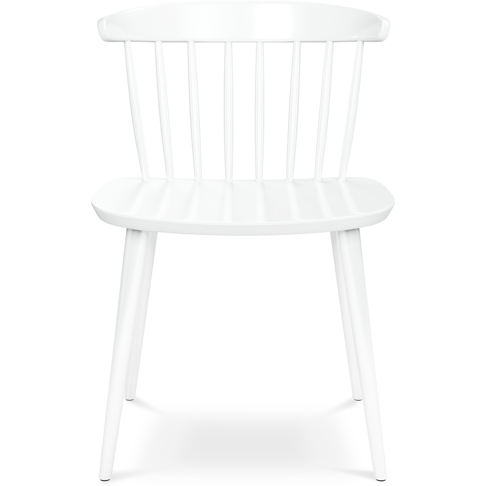 White Heavy Duty Plastic Slat Back Dining Side Chair