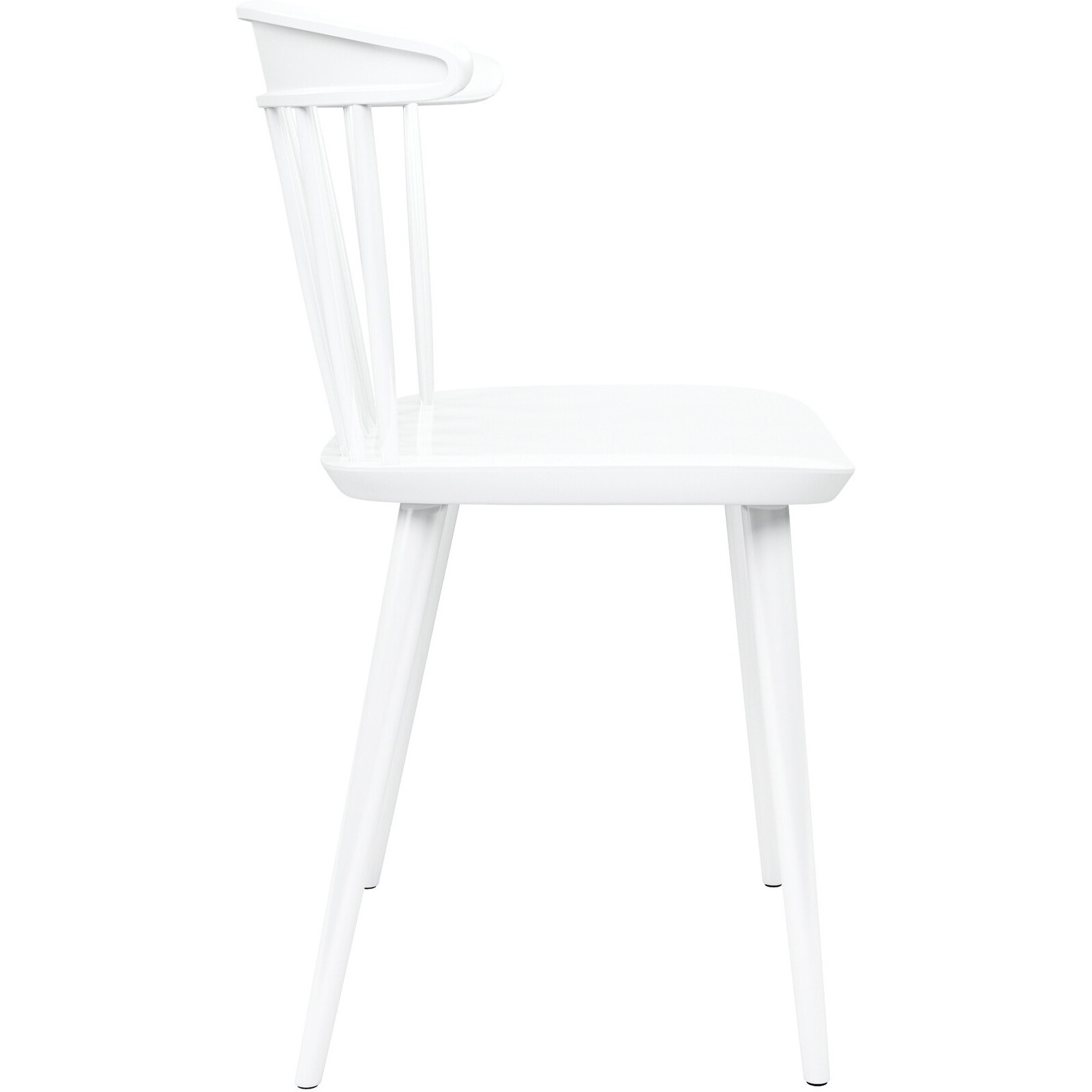 White Heavy Duty Plastic Slat Back Dining Side Chair