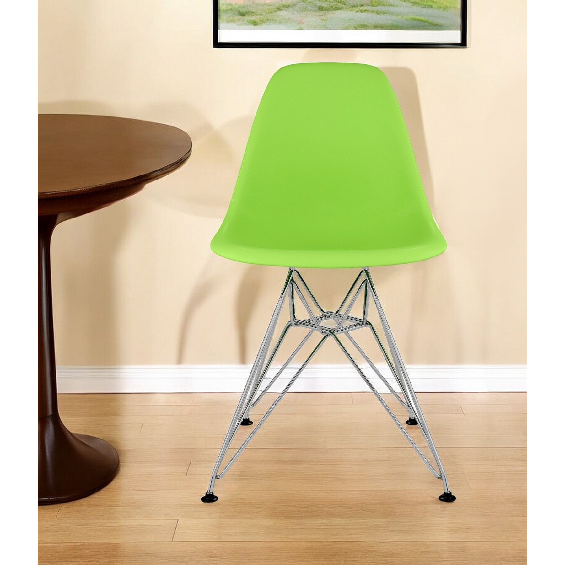 Green And Silver Acrylic Dining Side Chair