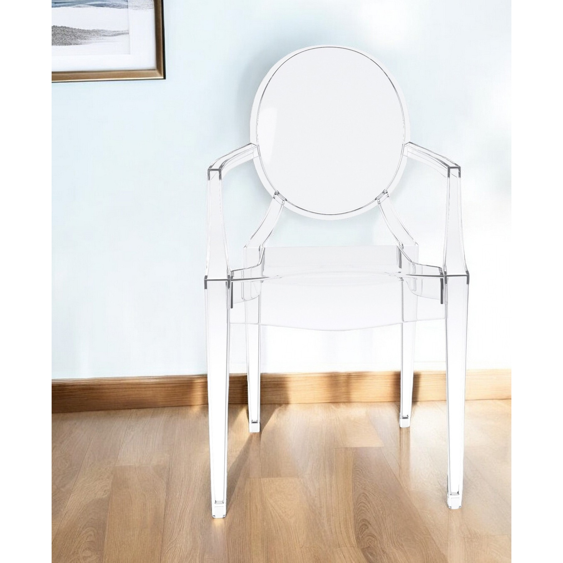 Clear Acrylic King Louis Back Dining Arm Chair