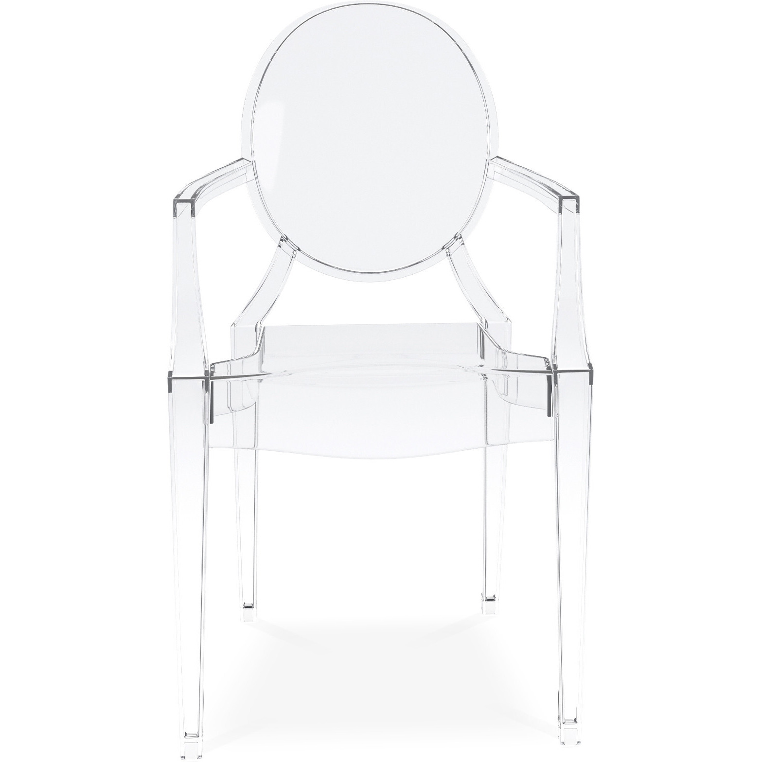 Clear Acrylic King Louis Back Dining Arm Chair