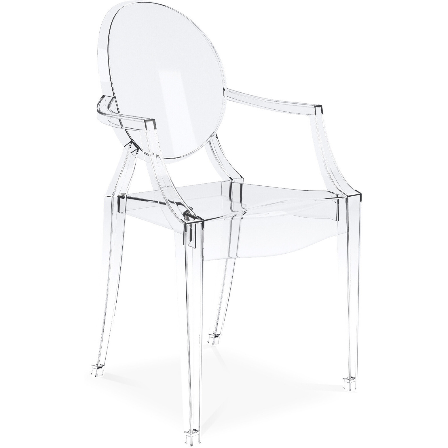 Clear Acrylic King Louis Back Dining Arm Chair