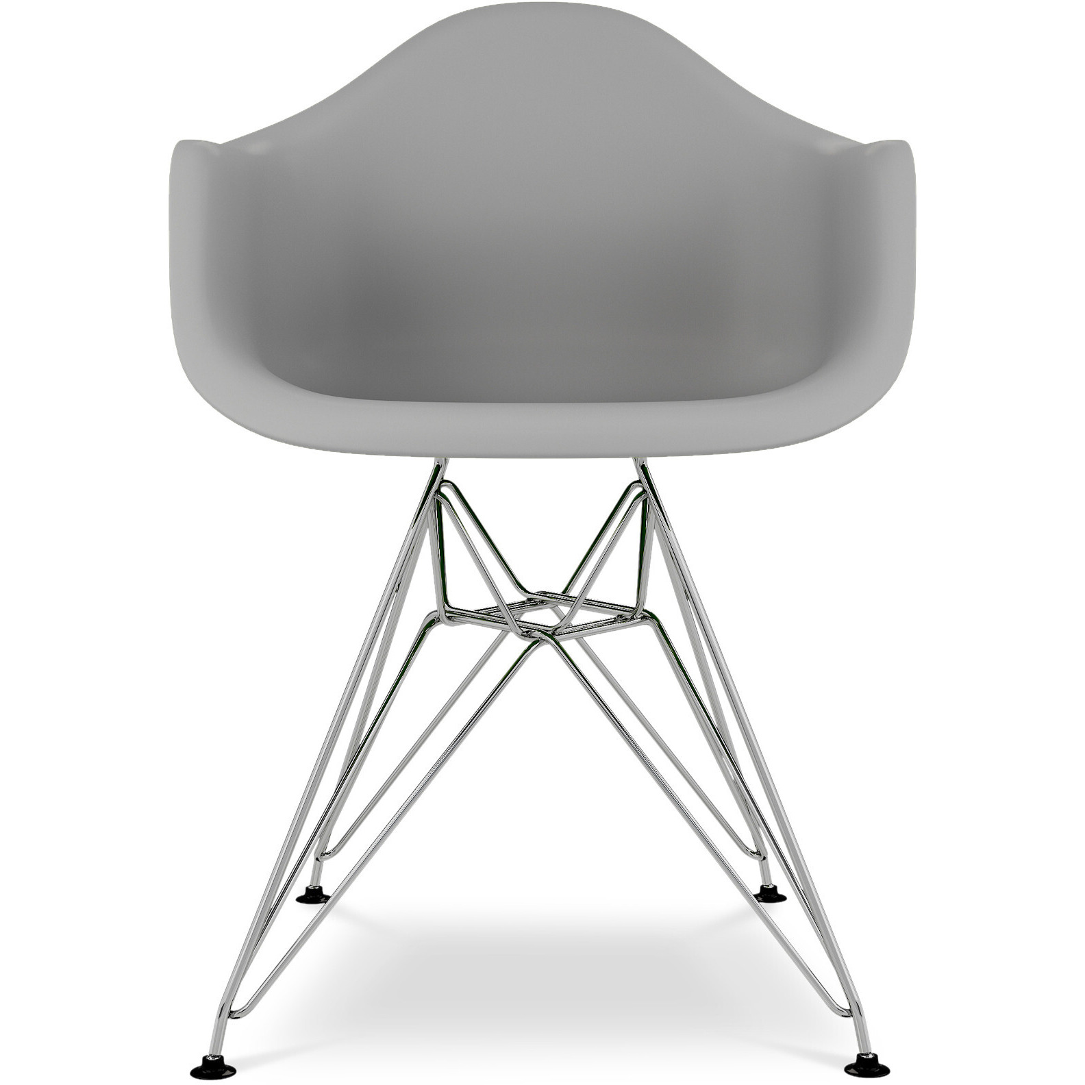 Gray And Silver Heavy Duty Plastic Dining Arm Chair