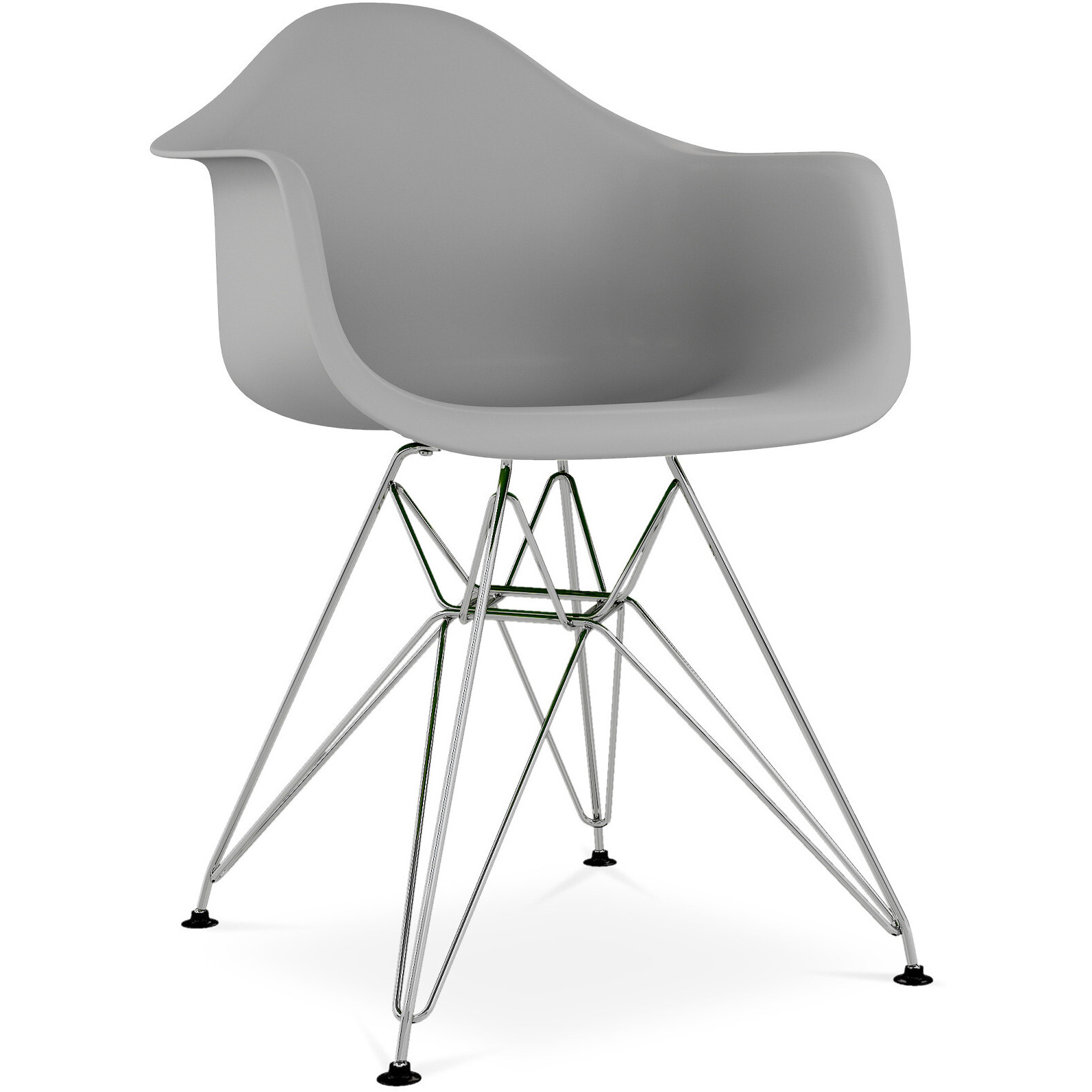 Gray And Silver Heavy Duty Plastic Dining Arm Chair