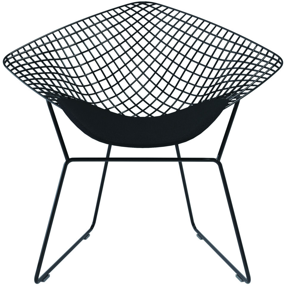 32"" Black Metal Lounge Chair With Pad