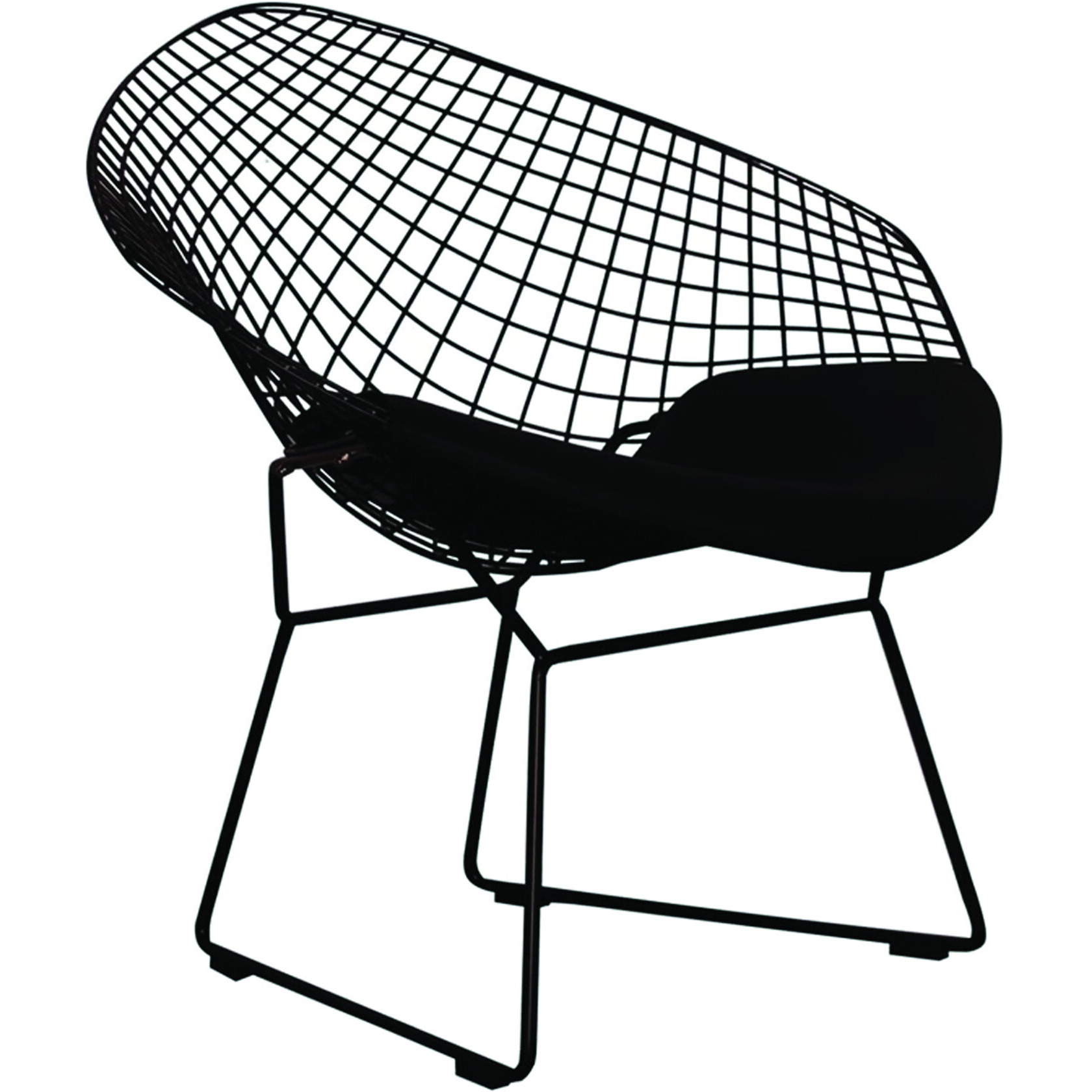 32"" Black Metal Lounge Chair With Pad