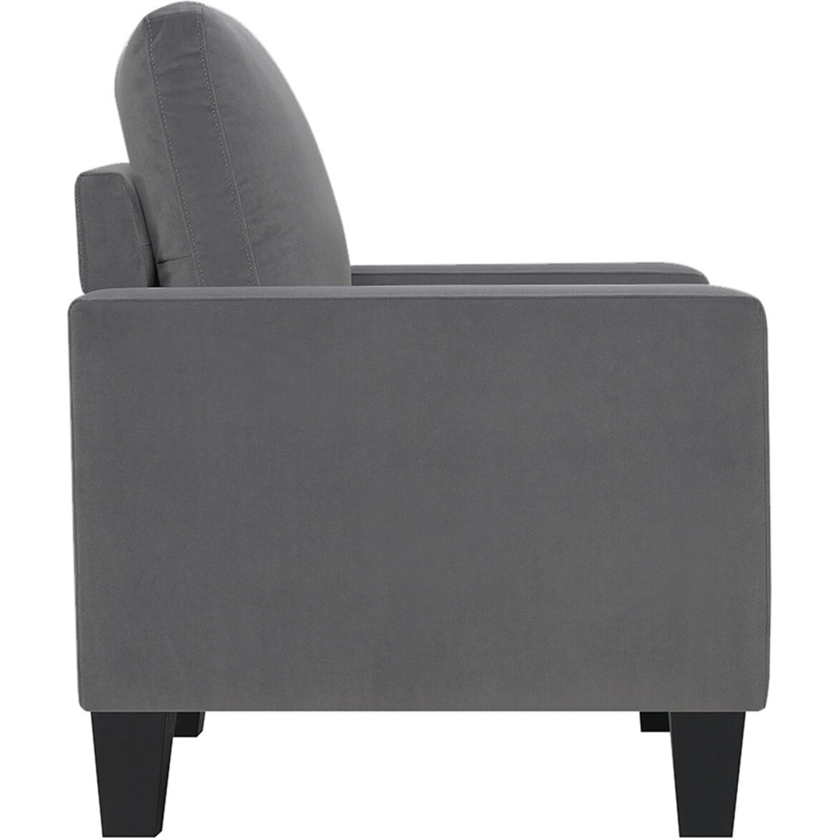 32"" Gray And Black Upholstered Arm Chair