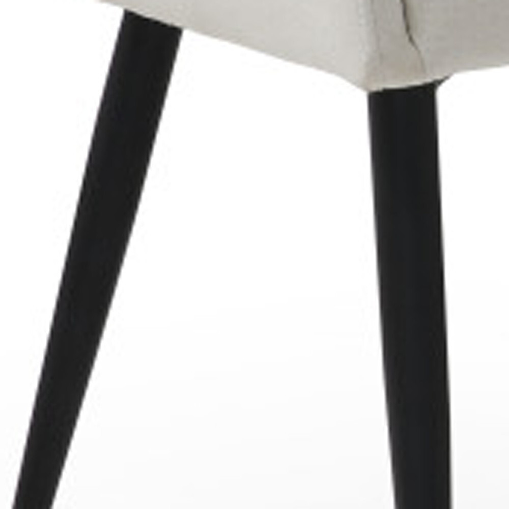 Set Of Two 23"" Off White And Black Upholstered Arm Chair
