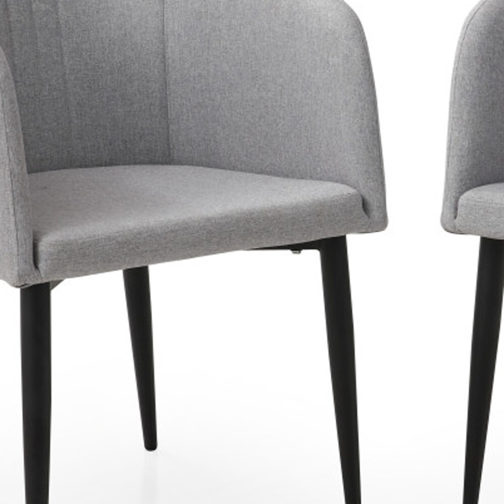 Set Of Two 23"" Light Gray And Black Upholstered Arm Chair