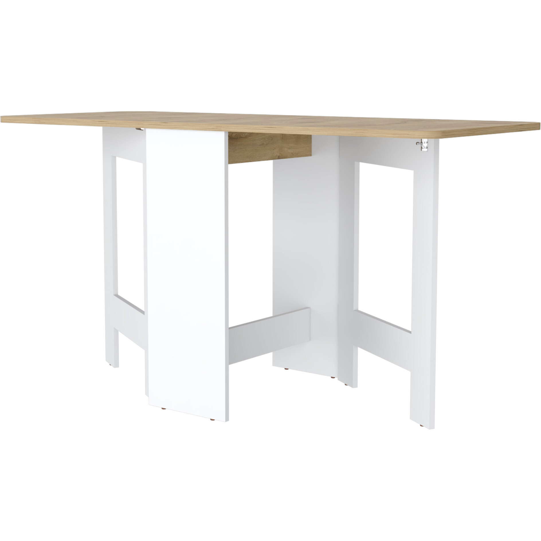 24"" Brown And White Folding Sled Base Dining Table