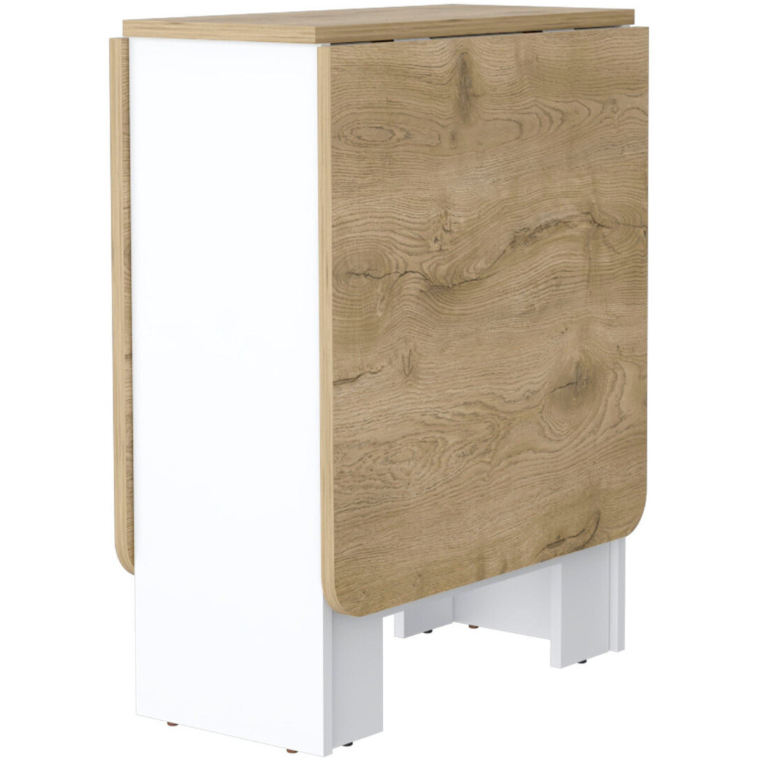 24"" Brown And White Folding Sled Base Dining Table