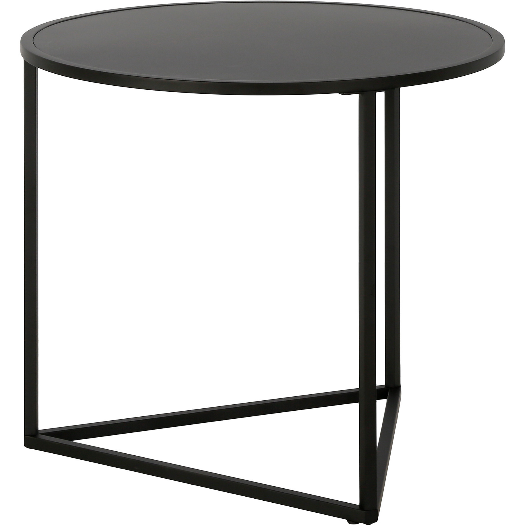 22"" Black Steel Round End Table