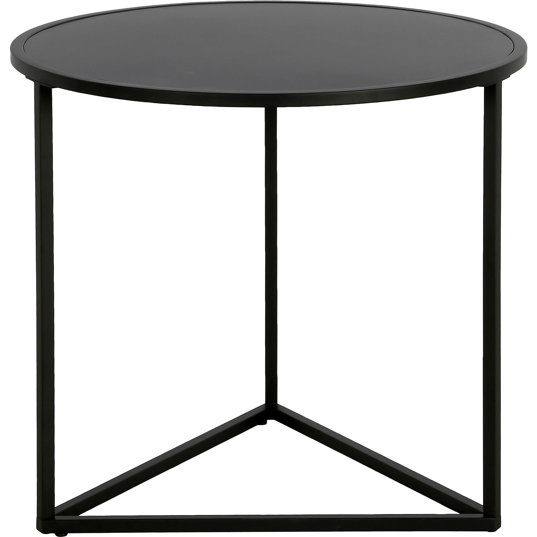 22"" Black Steel Round End Table