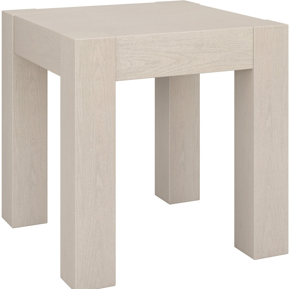 22"" Alder White Wood Square End Table