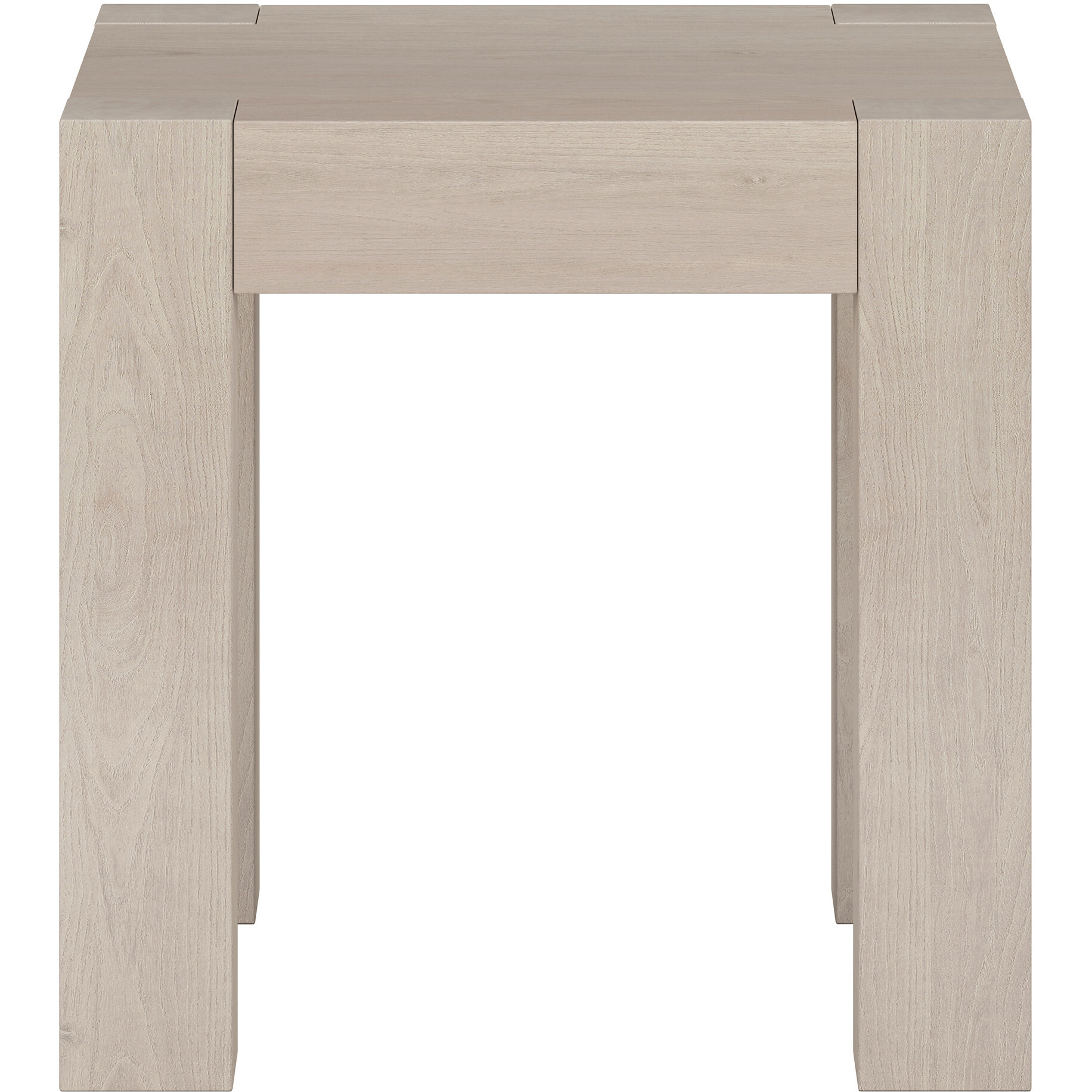 22"" Alder White Wood Square End Table