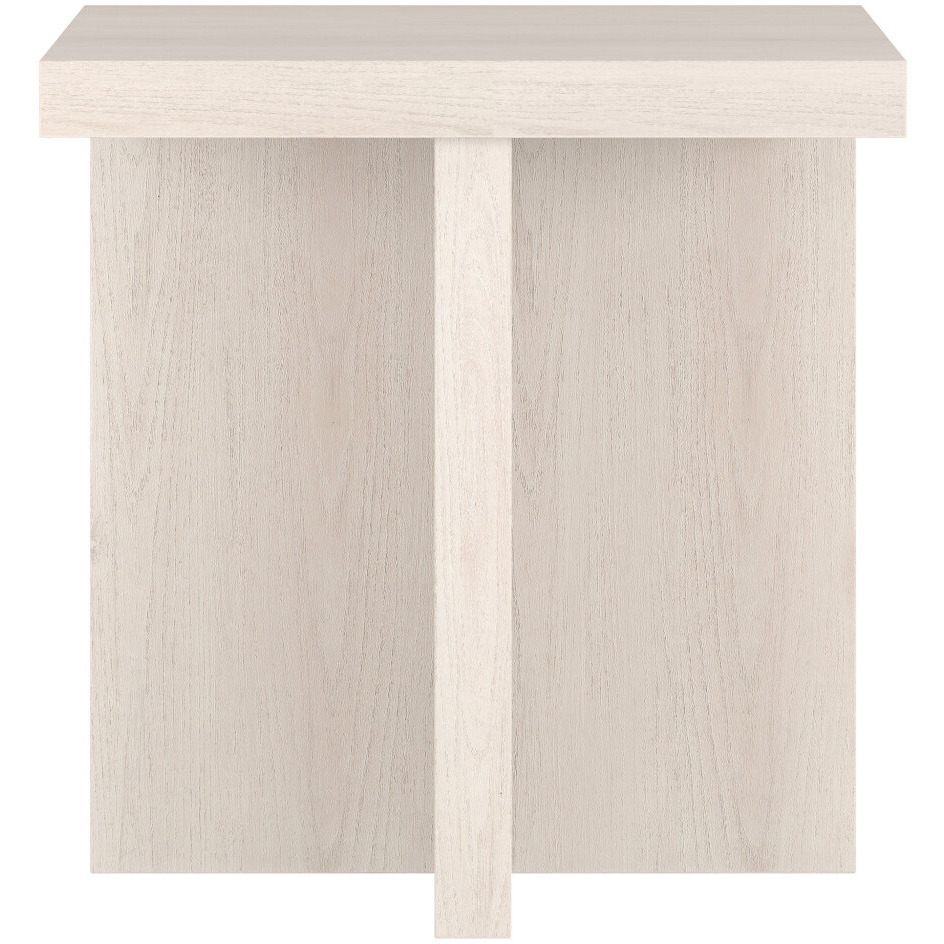 22"" Alder White Wood Square End Table