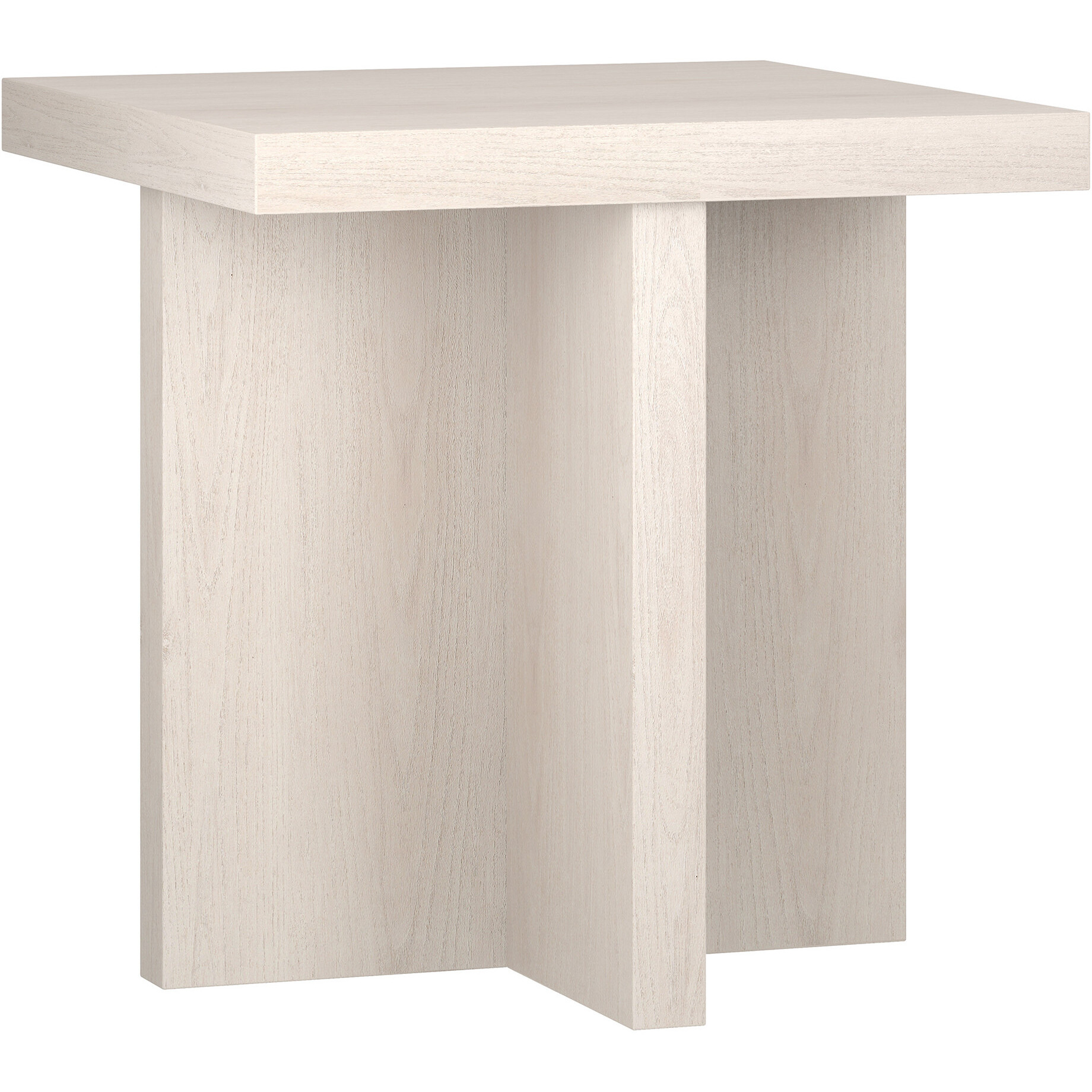 22"" Alder White Wood Square End Table