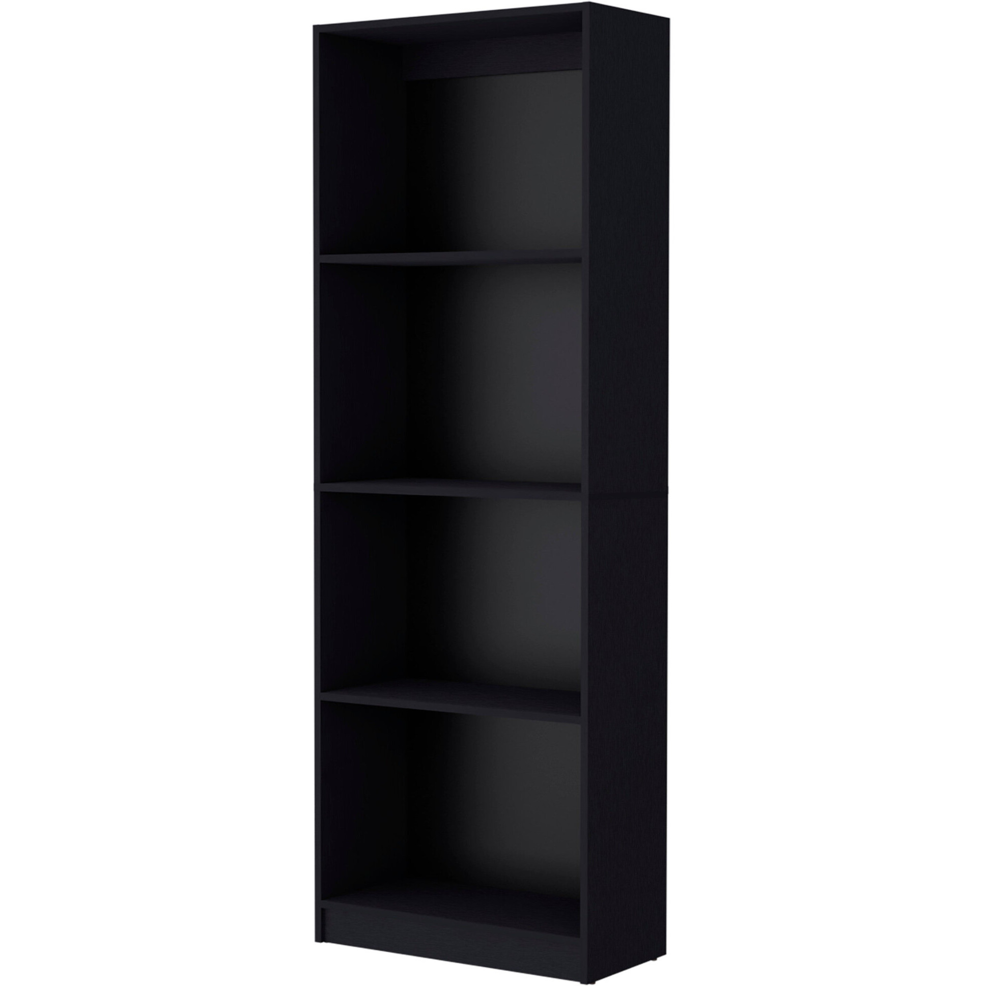 71"" Black Four Tier Bookcase