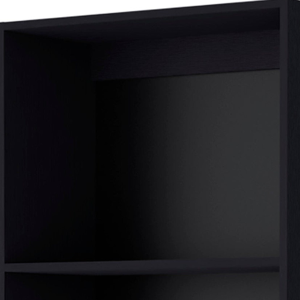 71"" Black Four Tier Bookcase