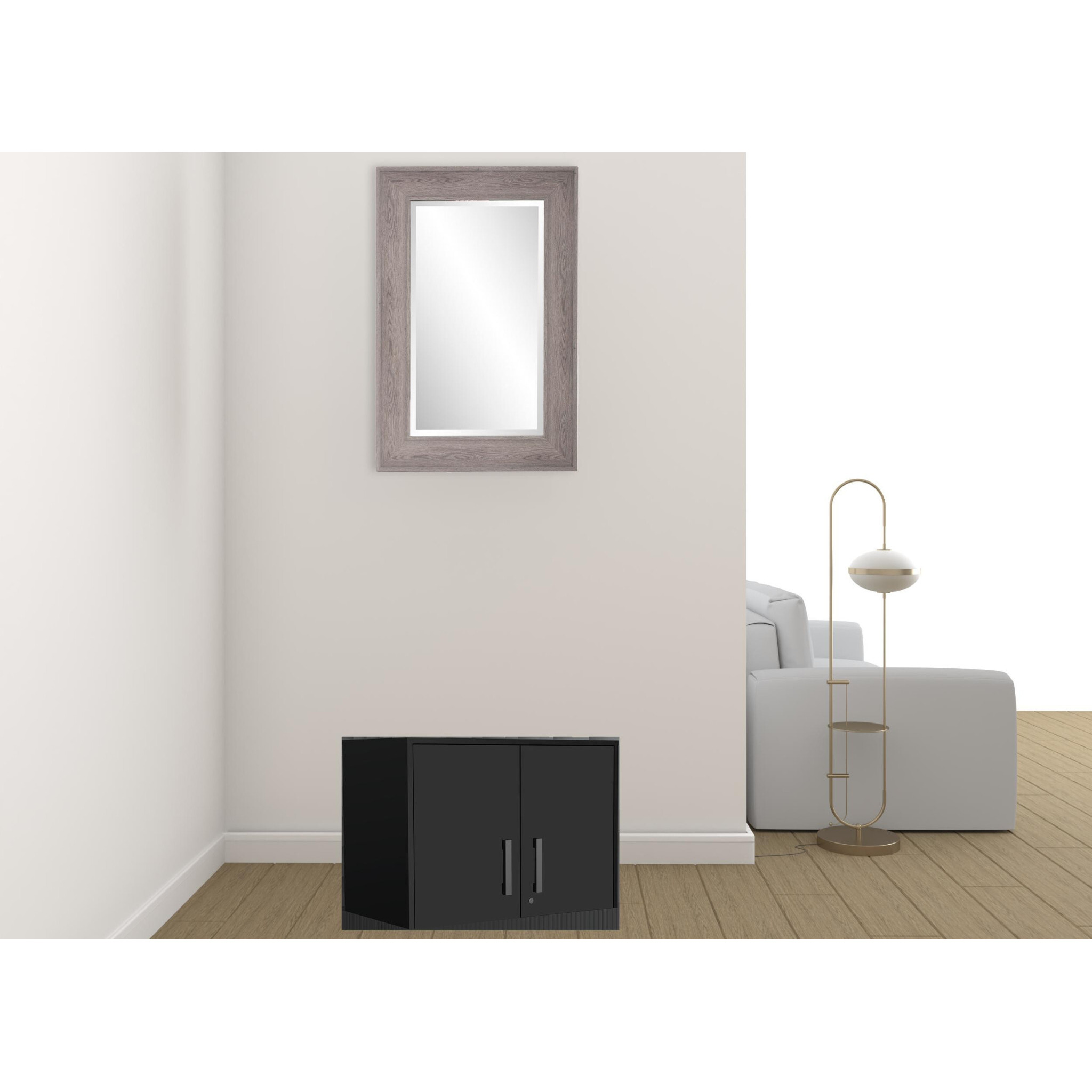 28"" Black Wall Mounted Accent Cabinet With Four Shelves