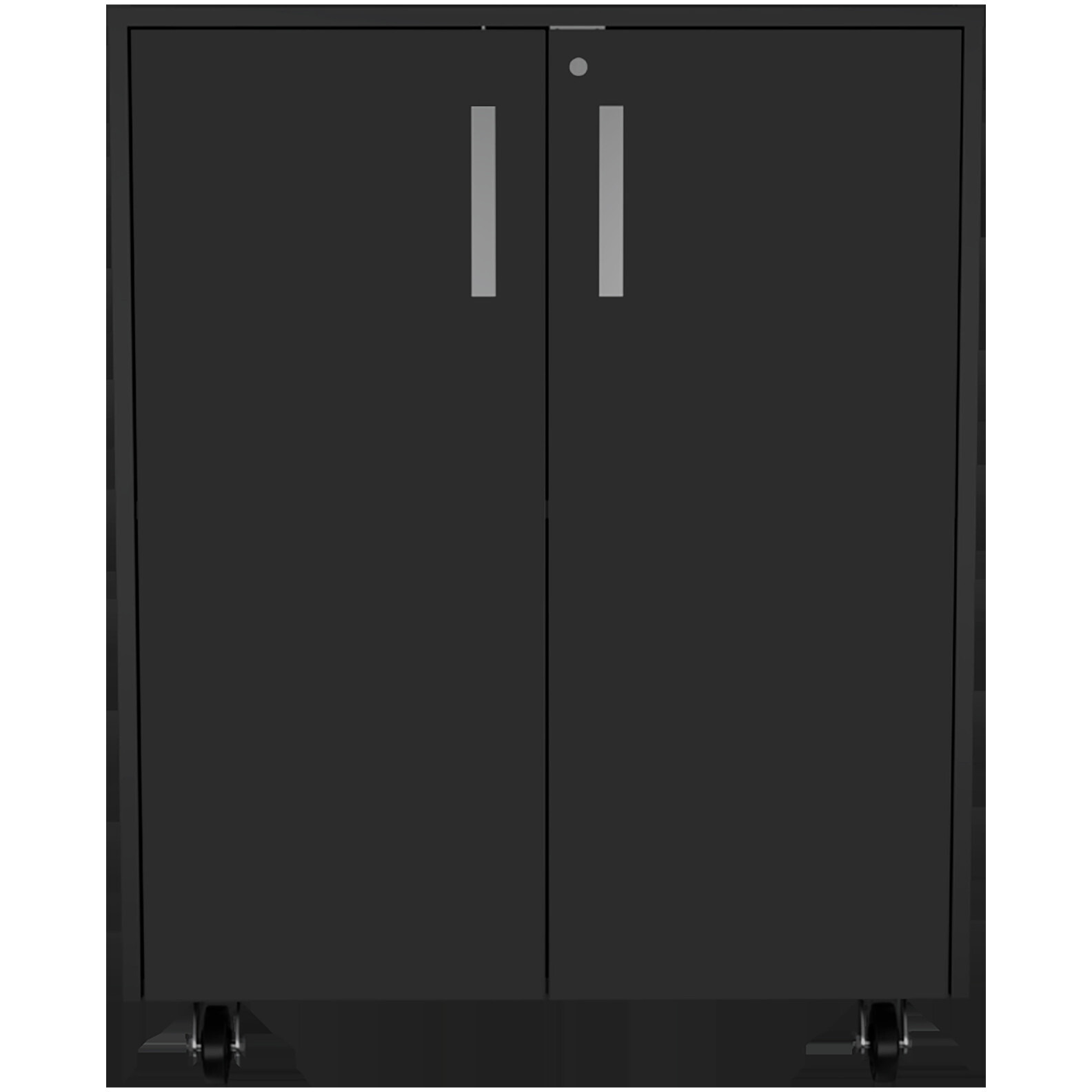28"" Black Wall Mounted Accent Cabinet With Four Shelves