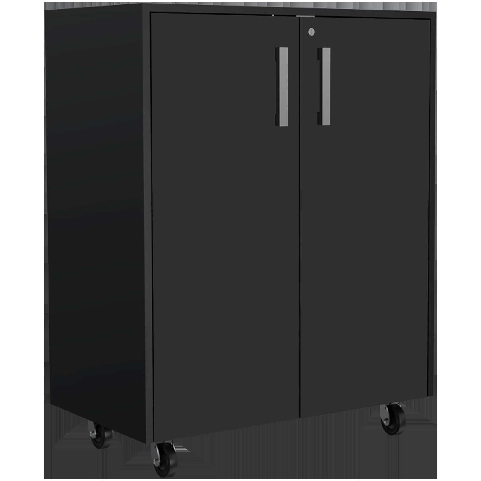 28"" Black Wall Mounted Accent Cabinet With Twelve Shelves And Six Drawers