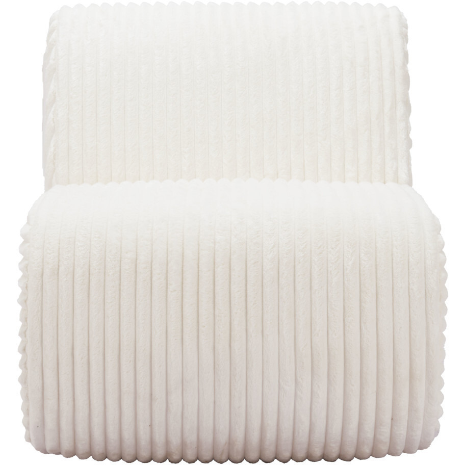 26"" White Corduroy Contemporary Shaped Lounge Chair