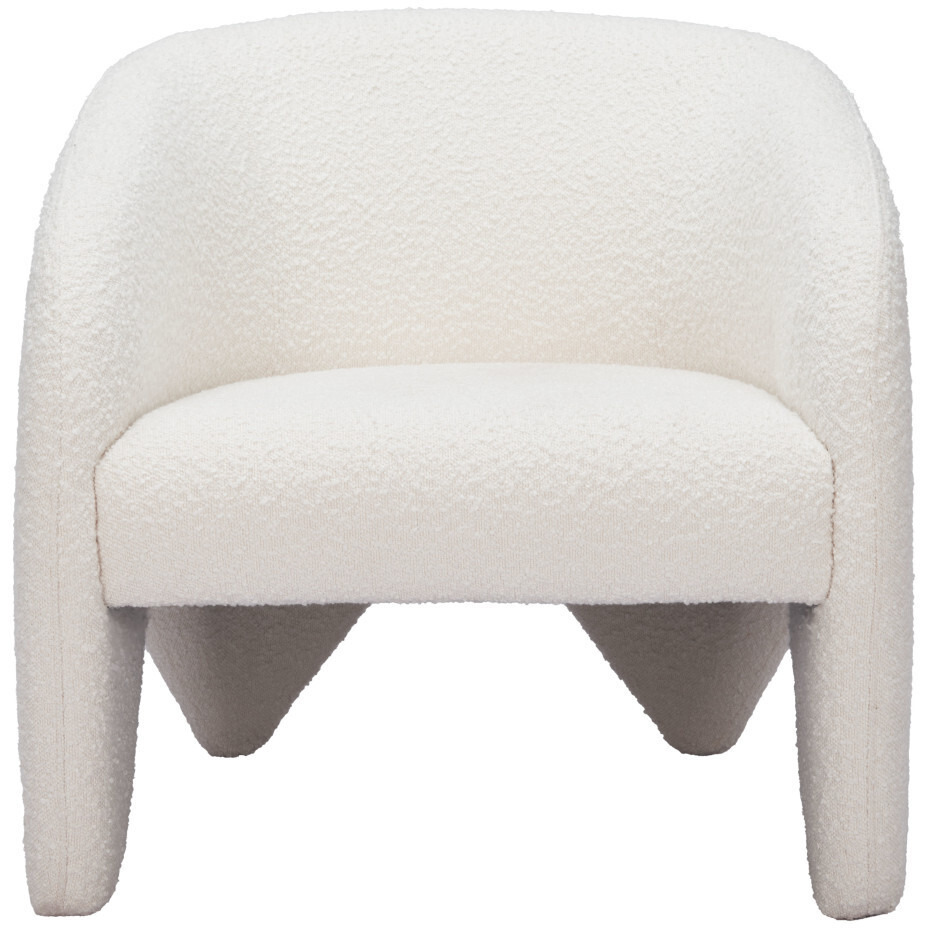 30"" White Sherpa Arm Chair