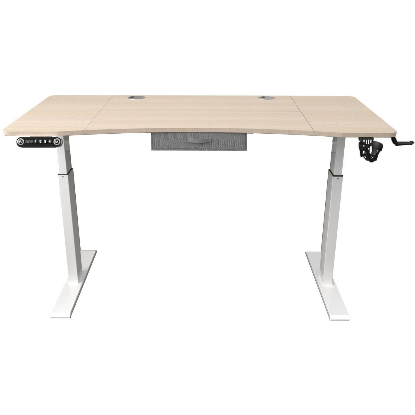 55"" Adjustable Oak And White Standing Desk