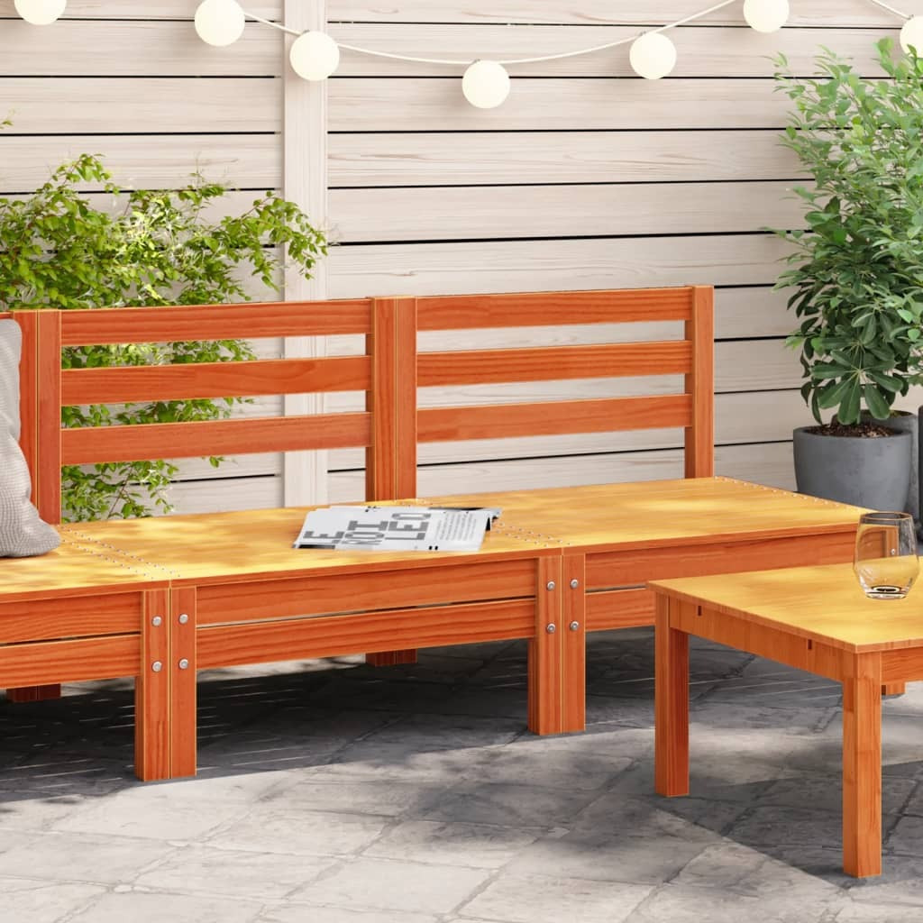 Vidaxl Patio Sofas Armless 2 Pcs Wax Brown Solid Wood Pine