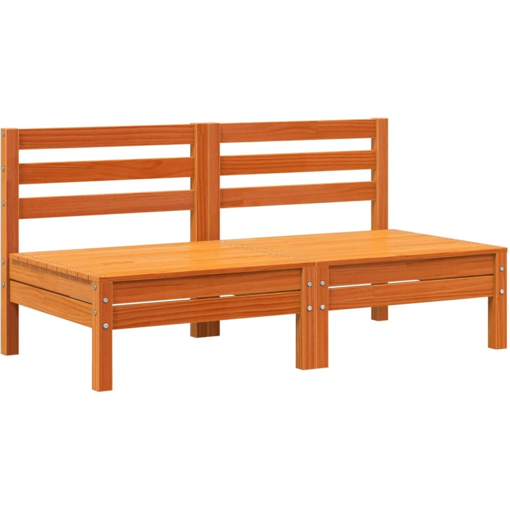 Vidaxl Patio Sofas Armless 2 Pcs Wax Brown Solid Wood Pine