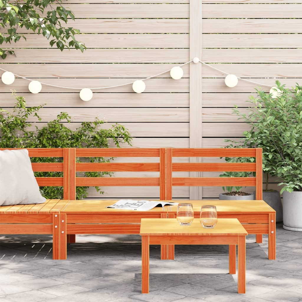Vidaxl Patio Sofas Armless 2 Pcs Wax Brown Solid Wood Pine