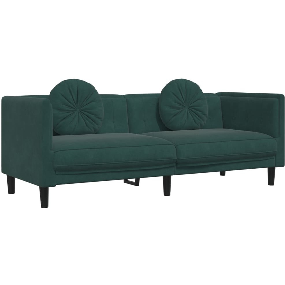 Vidaxl Sofa With Cushions 3-Seater Dark Green Velvet